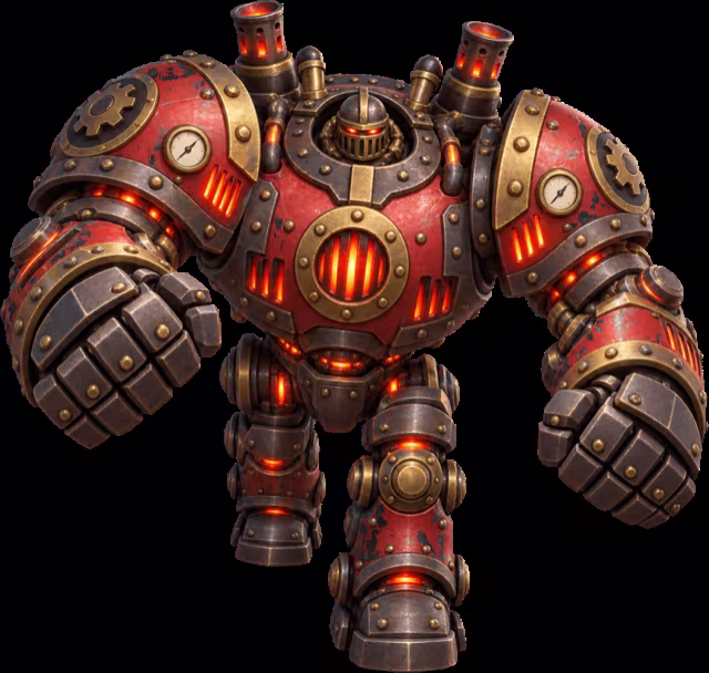 The Iron Colossus, a steam-powered giant of riveted iron